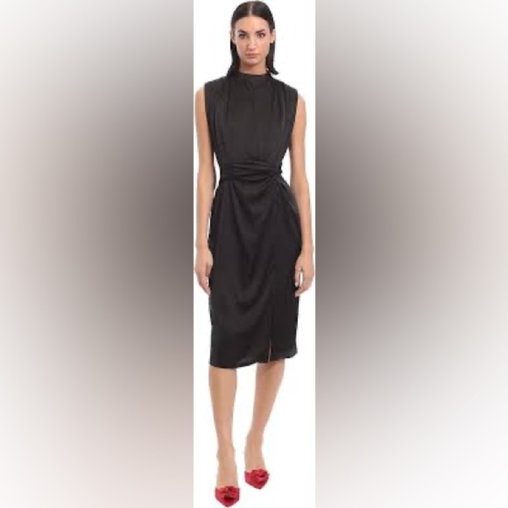 Donna Morgan Charmeuse Twist Waist Dress Size 10 NWT